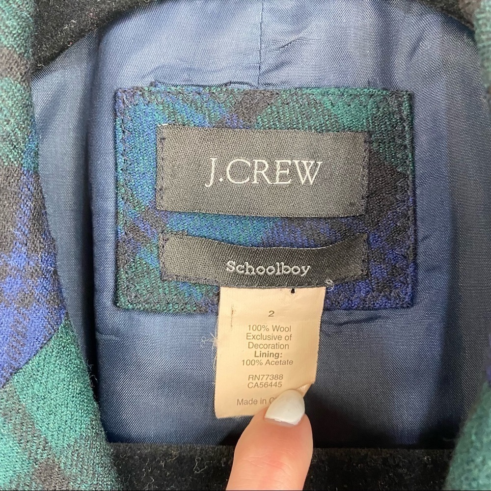 J. Crew Vintage Schoolboy Blackwatch Plaid Tartan 100% Wool Blazer Jacket - Picture 7 of 10
